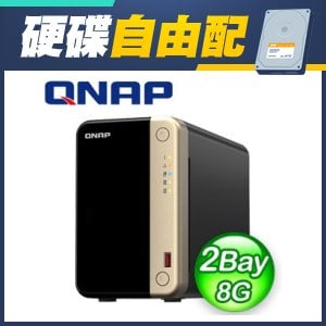 ☆自由配★ QNAP TS-264-8G 2Bay NAS 網路儲存伺服器【WD NAS碟】