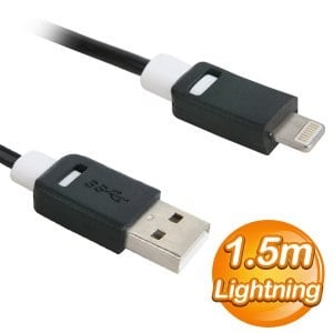 EQ Lightning 1.5m 雙色模 傳輸充電線《黑》