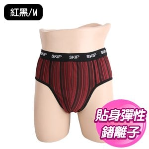 【SKIP四季織】鍺離子男款三角褲(紅黑)(M/L/XL/3XL)