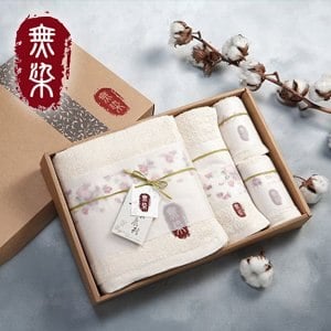 【無染】惜福薔薇毛巾禮盒(薔薇浴巾x1+薔薇毛巾x1+薔薇方巾x2)