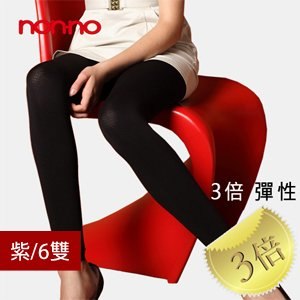 【微笑MIT】non-no/台灣儂儂-三倍彈性厚九分褲襪 7539(6雙/紫)