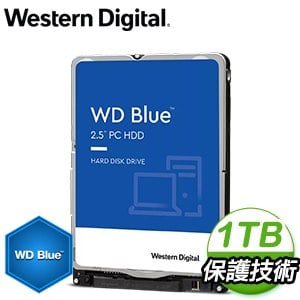 WD 威騰 1TB 2.5吋 5400轉 128MB快取 SATA3 藍標硬碟(WD10SPZX)