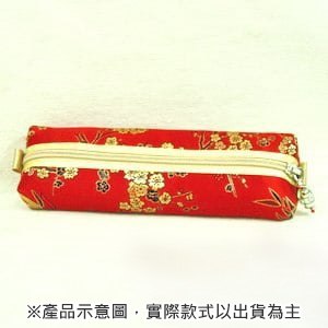 雅人手作 織錦立體鉛筆盒(Y101-0099/紅金竹梅)