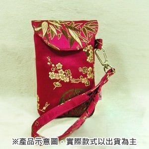 雅人手作 織錦提繩手機/相機袋(Y101-0292/紫仙女花)