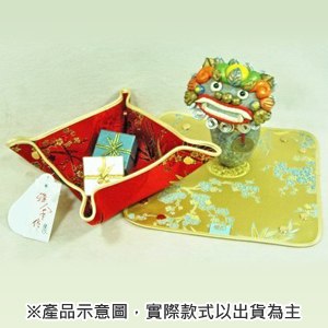 雅人手作 織錦百寶置物盒(Y105-0242/紅金竹梅)