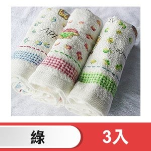 舒特 蘋果派印花毛巾 MPR-965(綠/3入)