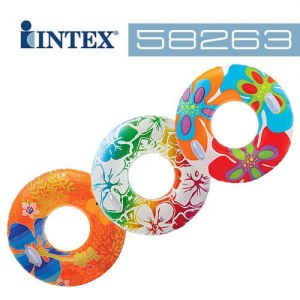 【INTEX】38吋花色透明浮圈-不挑款 (58263)