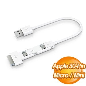 Innergie Magic Cable Trio傳輸充電線(3合1) Apple 30-Pin/Micro-USB/Mini-USB