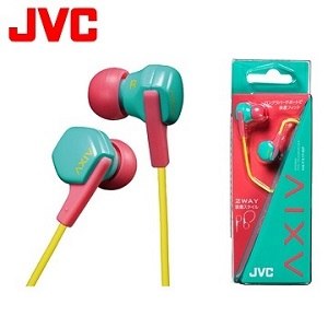 JVC 繽紛糖果運動耳掛/入耳兩用耳機 HA-FX17-GP(粉綠)