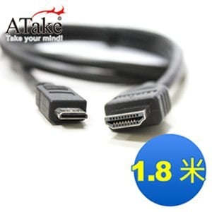 ATake HDMI 19Pin 對 Mini 19Pin  1.8米 高畫質影音傳輸線 SHDMI-19MSM01