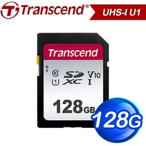 Transcend 創見 300S 128G SDXC Class 10 UHS-I U1 V10 記憶卡(TS128GSDC300S)