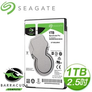 Seagate 希捷 新梭魚 BarraCuda Pro 1TB 7200轉 128MB SATA3 2.5吋硬碟(ST1000LM049-5Y)