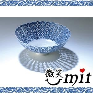 存仁堂藝瓷-菊瓣青花鏤空薄胎碗(20.5cm)