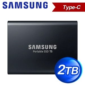 Samsung 三星 Portable SSD T5 2TB USB 3.1 外接SSD固態硬碟(540 MB/s)《炫英黑》