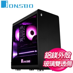 JONSBO 喬思伯【RM3 RGB】全鋼化玻璃透側 M-ATX機殼(SYNC/雙用)《黑》