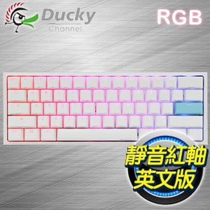 Ducky 創傑one 2 Mini 白蓋靜音紅軸rgb機械式鍵盤 英文版 Autobuy購物中心