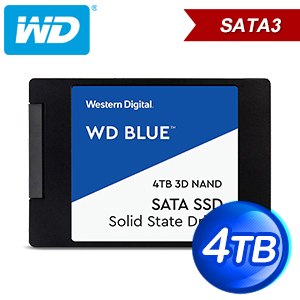 WD 威騰 4TB 2.5吋 3D NAND SATA SSD固態硬碟(讀:560M/寫:530M/TLC)《藍標》WDS400T2B0A