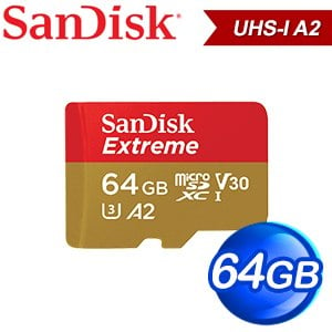 SanDisk 64GB Extreme MicroSDXC UHS-I(V30) A2記憶卡 (160MB/60MB)