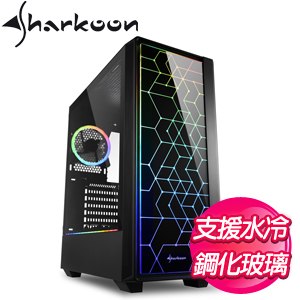 Sharkoon 旋剛【RGB LIT 100 光舞100】RGB 玻璃透側 ATX 電競機殼《黑》