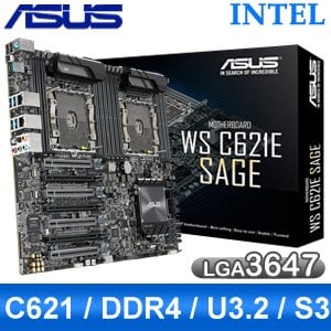 【客訂】ASUS 華碩 WS C621E SAGE LGA-3647伺服器主機板