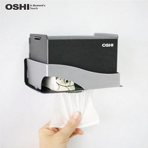 【OSHI歐士】Box plus+ 面紙盒架 黑銀色小/DIY/下抽式面紙架/衛生紙架/衛生紙盒/無痕免鑽孔