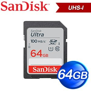 SanDisk 64GB Ultra SDXC C10 UHS-I 記憶卡(100MB/s)