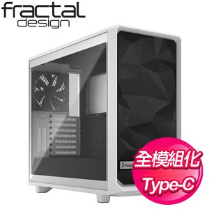 Fractal Design【Meshify 2 TG Clear Tint】E-ATX 玻璃透側機殼《白》FD-C-MES2A-05