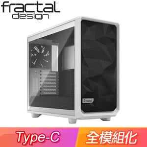 Fractal Design【Meshify 2 TG Clear Tint】E-ATX 玻璃透側機殼《白》FD-C-MES2A-05