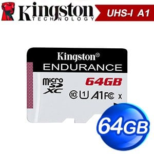 Kingston 金士頓 High Endurance 64GB MicroSDXC A1 記憶卡(R90MB/W30MB) SDCE/64GB