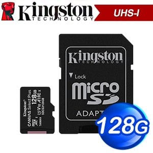 Kingston 金士頓 Canvas Select Plus 128GB MicroSDXC UHS-I 記憶卡(R100MB/W85MB) SDCS2/128GB