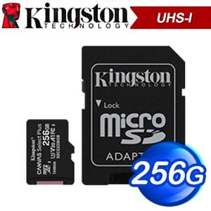 Kingston 金士頓 Canvas Select Plus 256GB MicroSDXC UHS-I 記憶卡(R100MB/W85MB) SDCS2/256GB
