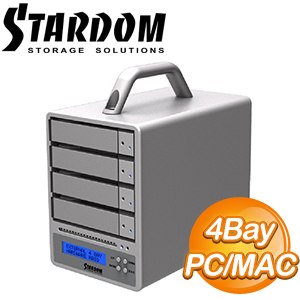 STARDOM SOHORAID SR4-SB3+ U3.1 4bay 磁碟陣列硬碟外接盒《銀》