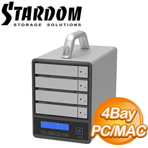 STARDOM SOHORAID SR4-SB31+ U3.2 4bay 磁碟陣列硬碟外接盒《銀》