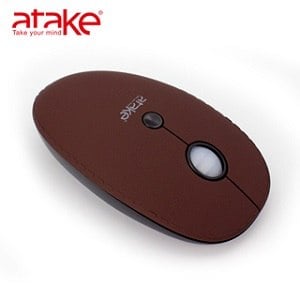 【ATake】時尚皮革2.4G/藍芽雙模無線滑鼠 咖