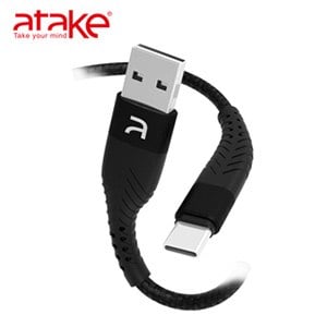 ATake USB to TypeC 雙面盲插充電傳輸線（黑色）