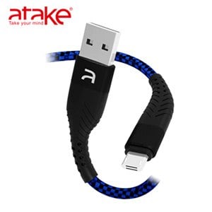 【ATake】USB to Micro 雙面盲插充電傳輸線（海洋藍）
