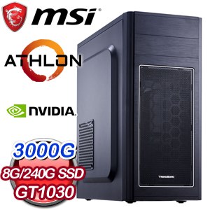 微星系列【天堂16號】AMD 3000G雙核 GT1030 影音電腦(8G/240G SSD)