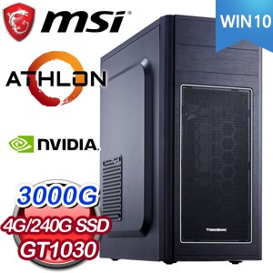 微星系列【天堂15號-Win 10】AMD 3000G雙核 GT1030 影音電腦(4G/240G SSD/Win 10)