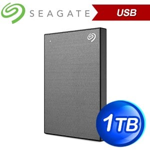 (送防震包)Seagate 希捷 One Touch HDD 升級版 1TB 外接硬碟(STKY1000404)《太空灰》