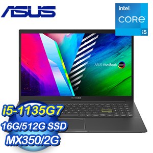 ASUS 華碩 S513EQ-0142K1135G7 酷玩黑 15.6吋輕薄筆電(i5-1135G7/16G/512G SSD/MX350)