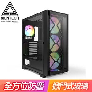 MONTECH 君主【Air 1000 PREMIUM】玻璃透側 ATX機殼《黑》(顯卡長34/CPU高16.5)