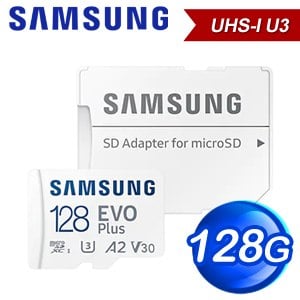 Samsung 三星 EVO Plus microSDXC UHS-I U3 A2 V30 128GB記憶卡(MB-MC128KA)