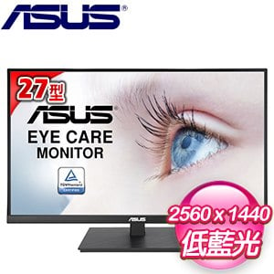 ASUS 華碩 VA27AQSB 27型 IPS 2K 護眼螢幕