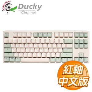 Ducky 創傑 One 3 TKL 抹茶 紅軸中文 無背光 80% 機械式鍵盤