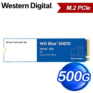 WD 威騰 藍標 SN570 500GB M.2 2280 PCIe Gen3 SSD固態硬碟(WDS500G3B0C)