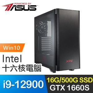 華碩系列【劍氣無涯Win】i9-12900十六核 GTX1660S 電玩電腦(16G/500G SSD/Win10)