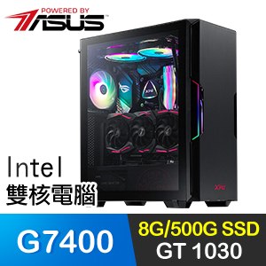 華碩系列【平沙落雁】G7400雙核 GT1030 遊戲電腦(8G/500G SSD)