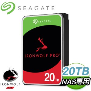 Seagate 希捷 那嘶狼 IronWolf PRO 20TB 7200轉 NAS專用硬碟(ST20000NE000-5Y)