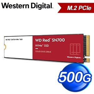 WD 威騰 紅標 SN700 500GB NVMe PCIe M.2 NAS SSD固態硬碟(WDS500G1R0C)