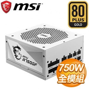MSI 微星 MPG A750GF WHITE 750W 金牌 全模組 電源供應器《白》(10年保)
